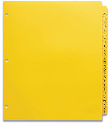 Avery Heavy-Duty Plastic Industrial Dividers, 26 A-Z Tabs, Yellow (23081) A-Z Plastic Dividers